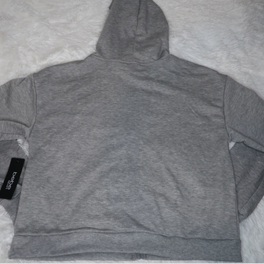 Bebe Sport Nailhead Zip Hoodie Heather Gray BB2366BB $99 - Picture 8 of 8